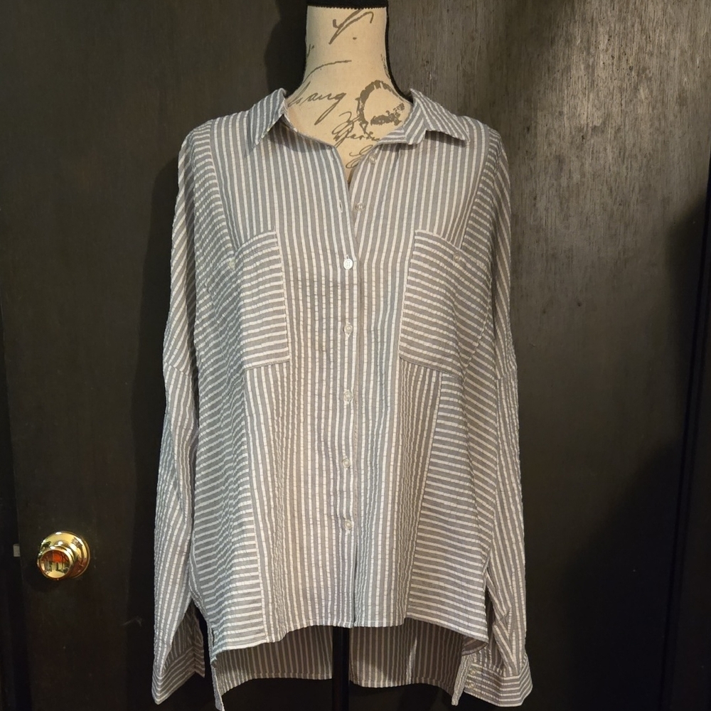 Striped Gray Women's Shirt